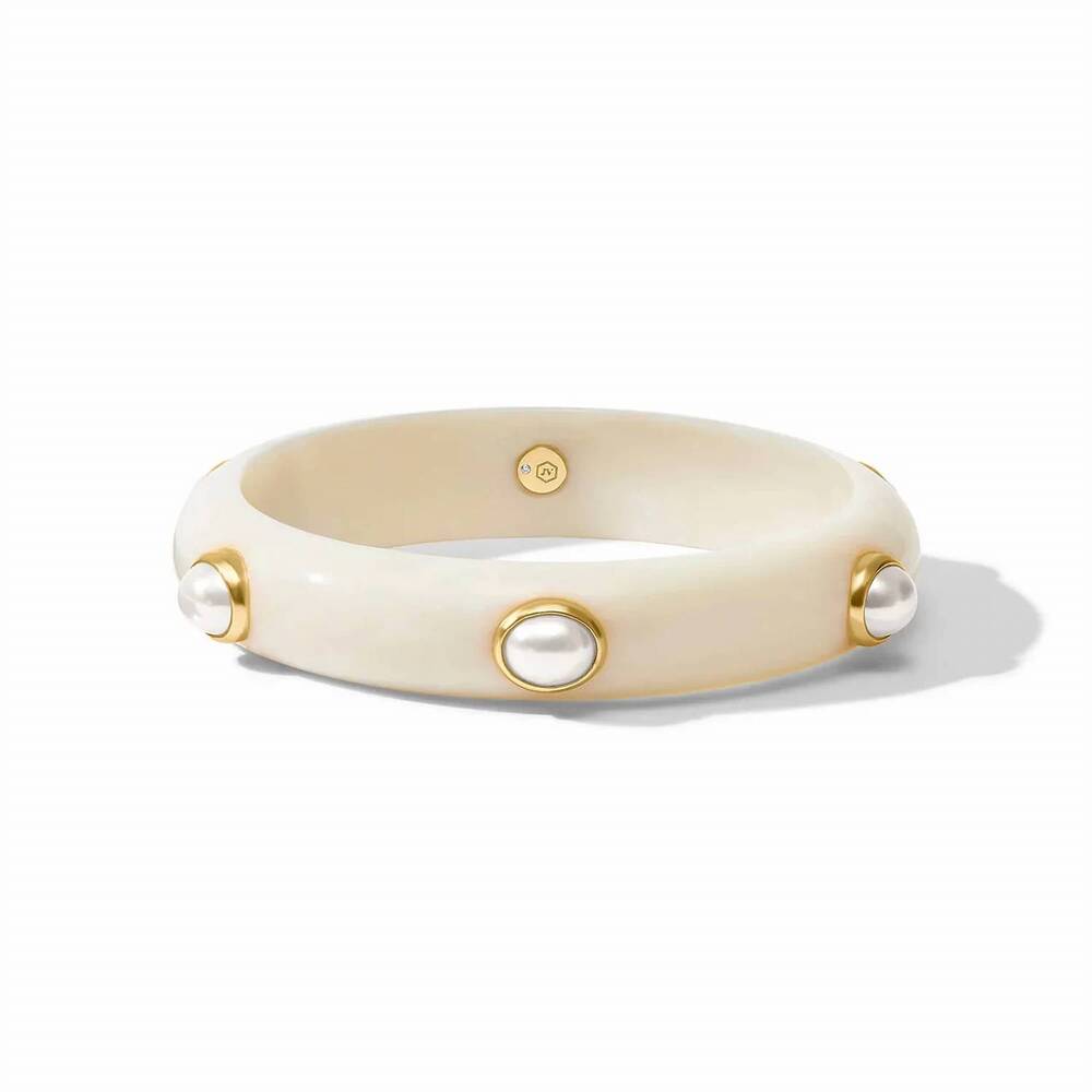 NEW JULIE VOS women's carnaby stone bangle in colette - pearl